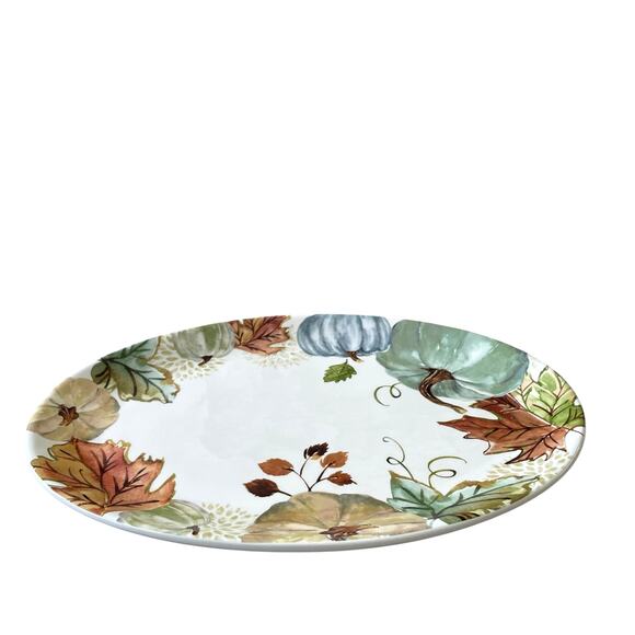 Potter's Studio Pumpkin Serving Platter 16x11 Ceramic Fall Thanksgiving NEW - Picture 5 of 15